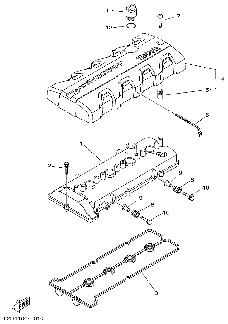 Yamaha VX18002011(2) CYLINDER 1 parts diagram